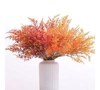HBell 12 Bouquets de Fleurs d'Automne Artificielles Sans Décoloration Fausses Plantes d'Automne, Fausse Verdure Intérieur Extérieur pour Thanksgiving Noël Mariage Fête Décoration Maison Jardin