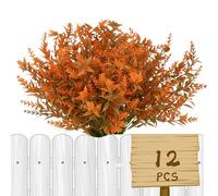HBell Lot de 12 fleurs d'automne artificielles qui ne se décolorent pas - Pour intérieur et extérieur - Pour Thanksgiving, Halloween, Noël, fête de mariage, décoration de la maison et du jardin