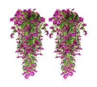 HBell Lot de 4 fleurs artificielles à suspendre, résistantes aux UV, plantes tombantes pour mur, maison, jardin, cour, terrasse, mariage, décoration intérieure et extérieure (puzzle)