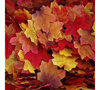 HBell Lot de 400 feuilles d'érable artificielles colorées pour l'automne, le scrapbooking, les décorations de mariage, Halloween, Thanksgiving, décoration (multicolore)