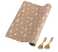 HBell Rouleau de papier cadeau de Noël, 43 cm x 15 m, papier d'emballage cadeau de Noël, sapin de Noël, parfait pour Noël, Nouvel An, festival, fête, décoration d'emballage cadeau