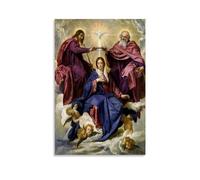 HBEOOP Diego Velázquez - Impression sur toile représentant le couronnement de la Vierge - Décoration murale d'intérieur moderne - 50 x 75 cm