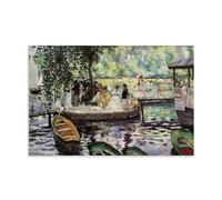 HBEOOP Impression sur toile représentant la célèbre peinture de Pierre Auguste Renoir (La Grenouillère) - Décoration murale moderne pour chambre à coucher - 60 x 90 cm