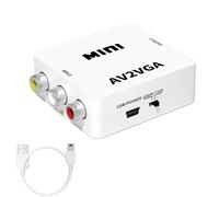 HBFQMDJLX Convertisseur AV/interface vidéo/RCA vers VGA, adaptateur audio vidéo 1080p, il est adapté pour la sortie de consoles de jeux/boîtes TV/DVD/VCDS vers projecteurs/téléviseurs/projecteurs