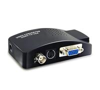 HBFQMDJLX Convertisseur BNC vers VGA, adaptateur S-Video AV vers VGA avec résolution 1280 x 1024/1024 x 768/800 x 600, pour caméra de vidéosurveillance, DVD, DVR, PC, ordinateur portable vers écran