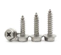 HBGNZU Lot de 10, 20 ou 50 vis autotaraudeuses cruciformes à tête hexagonale en Acier Inoxydable 304 for Le Travail du Bois(M6x20 (10pcs))