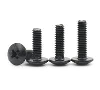 HBGNZU Lot de 10 vis à tête bombée cruciforme en Acier au Carbone plaqué Noir(10mm,M5 x10pcs)