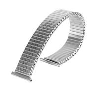 HBGRVCKS Bracelet de montre élastique en acier inoxydable 10 mm 12 mm 14 mm 16 mm 18 mm 20 mm Bracelet de montre rétractable en métal Bracelet de rechange unisexe Accessoires de montre(Silver,16mm)