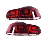 HBGURM Paire De Feux Arrière Pour VW Pour Golf 6 MK6 R20 2008 2009 2010 2011 2012 2013 Clignotants Clignotants À Eau Courante (Type A Red Clear)