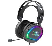 Hbgv-- Pro H6 Casque Gaming Noir Filaire Rgb Avec Micro Compatible, Xbox, Switch & Pc Stéréo 2.0 Sortie Usb Et Jack Arceau Ajustable/Ultra Léger 240 Grammes (Noir)