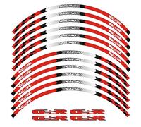 HBJzxlOK pour S&uzuki GSR400 GSR600 GSR750 GSR 400 600 750 17 Pouces moyeu de Roue Moto Autocollants Jante décalcomanie Ensemble de Bandes réfléchissantes(Red)