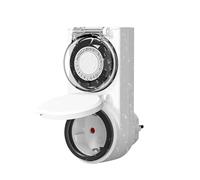 HBN Minuterie 24 heures - Prise mécanique extérieur - Étanche IP44 - Sécurité enfant et couvercle de protection - Minuterie journalière extérieur - 16 A/3 680 W