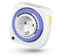 HBN Minuterie mécanique - Prise programmable journalière analogique pour l'intérieur - Programme 24 heures - 15 min - 16 A/3600 W