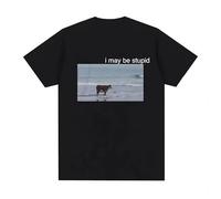 HBNfrd888 I May Be Stupid Cow on Beach Funny T Shirt Black 3XL
