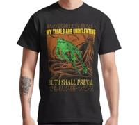 HBNfrd888 The Horrors My Trials are Unrelenting Frog Vintage Unisex T-Shirt Black S