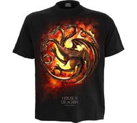 HBO - House of The Dragon - Dragon Flames - Front Print T-Shirt Black Large