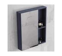 HBOOMOEM Armoire à Pharmacie Miroir Mural，Meuble Toilette Mural avec Espace De Rangement，Facile à Installer, IdéAl pour Ranger Articles De Toilette, MéDicaments, Etc.(Blue,55 * 65 * 11CM)