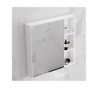 HBOOMOEM Armoire à Pharmacie Miroir Mural，Meuble Toilette Mural avec Espace De Rangement，Facile à Installer, IdéAl pour Ranger Articles De Toilette, MéDicaments, Etc.(White,75 * 65 * 11CM)