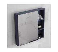 HBOOMOEM Armoire à Pharmacie Miroir Mural，Meuble Toilette Mural avec Espace De Rangement，Facile à Installer, IdéAl pour Ranger Articles De Toilette, MéDicaments, Etc.(Blue,70 * 65 * 11CM)