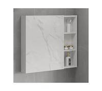 HBOOMOEM Armoire Miroir De Salle De Bain，Armoire De Toilette Suspendue avec Miroir，Facile à Installer, IdéAl pour Ranger des Articles De Toilette Et des MéDicaments.(White,80 * 68 * 11CM)
