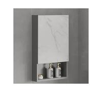 HBOOMOEM Armoire Miroir De Salle De Bain，Armoire De Toilette Suspendue avec Miroir，Facile à Installer, IdéAl pour Ranger des Articles De Toilette Et des MéDicaments.(Gray,30 * 68 * 11CM)