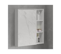 HBOOMOEM Armoire Miroir De Salle De Bain，Armoire De Toilette Suspendue avec Miroir，Facile à Installer, IdéAl pour Ranger des Articles De Toilette Et des MéDicaments.(White,73 * 68 * 11CM)