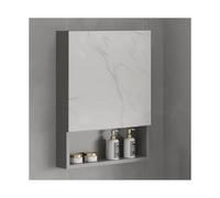 HBOOMOEM Armoire Miroir De Salle De Bain，Armoire De Toilette Suspendue avec Miroir，Facile à Installer, IdéAl pour Ranger des Articles De Toilette Et des MéDicaments.(Gray,48 * 68 * 11CM)