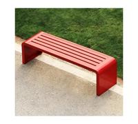 HBOOMOEM Banc de Jardin en MéTal, Banquette sans Dossier, Banc ExtéRieur sans Dossier, Mobilier d'extérieur 2-3 Places - Adapté aux terrasses, Parcs, Cours et entrées.(Red,150 * 42 * 40CM)