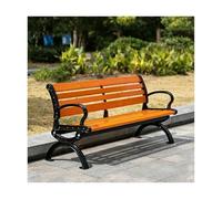 HBOOMOEM Banquette Jardin, Banc Fer Forgé ExtéRieur, Coupe Vent et ImperméAble, Robuste et Durable, et Facile à Assembler, Convient Aux Parcs, Aux Cours et Aux Balcons.(Yellow,150cm-Backless)