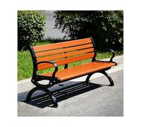 HBOOMOEM Banquette Jardin, Banc Fer Forgé ExtéRieur, Coupe Vent et ImperméAble, Robuste et Durable, et Facile à Assembler, Convient Aux Parcs, Aux Cours et Aux Balcons.(Teak,150cm-Backless)