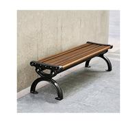 HBOOMOEM Banquette Jardin, Banc Fer Forgé ExtéRieur, Coupe Vent et ImperméAble, Robuste et Durable, et Facile à Assembler, Convient Aux Parcs, Aux Cours et Aux Balcons.(Walnut,120cm-With Backrest)