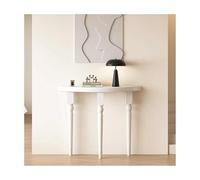 HBOOMOEM Console Ronde Moderne Demi-Lune，Table Console Demi-Lune en Bois Massif，Convient pour Une Utilisation dans Un Hall D'EntréE, Un Salon Ou Un Appartement.(White,80 * 25 * 80CM)