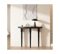 HBOOMOEM Console Ronde Moderne Demi-Lune，Table Console Demi-Lune en Bois Massif，Convient pour Une Utilisation dans Un Hall D'EntréE, Un Salon Ou Un Appartement.(Black,80 * 25 * 80CM)