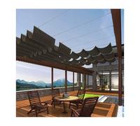 HBOOMOEM Couverture Voiles D'Ombrage RéTractable，Voiles D'Ombrage De Vague en Forme De U，Comprend Un Kit D'Installation, Adapté Aux Terrasses, VéRandas Et Patios.(W:1.3m/4.26ft*L:3m/9.7ft)