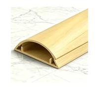 HBOOMOEM Passe Cable, Self-Adhesive Cable Duct, Ce Dispositif de Gestion et de Protection des CâBles Est Adapté à Une Utilisation Aussi Bien Au Sol Que sur Les Murs.(Yellow Wood Grain,No. 4-1m)