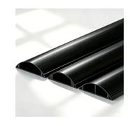 HBOOMOEM Passe Cable Sol, Goulotte Passe Cable Sol, Auto AdhéSif, Doté d'un SystèMe de Guidage Interne des CâBles ; Convient Aux Rallonges Et à Divers Types de Fils.(Black,No. 5-1m)