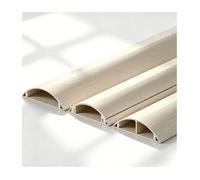 HBOOMOEM Passe Cable Sol, Goulotte Passe Cable Sol, Auto AdhéSif, Doté d'un SystèMe de Guidage Interne des CâBles ; Convient Aux Rallonges Et à Divers Types de Fils.(White Wood Grain,No. 5-1m)