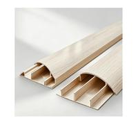 HBOOMOEM Passe Cable Sol, Goulotte Passe Cable Sol, Conception Semi-Circulaire, Adapté pour Une Utilisation sur Les Bureaux, Les Plinthes, Les Sols et Plus Encore.(White Wood Grain,No. 4-5m)