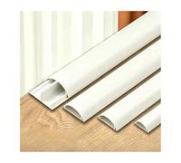 HBOOMOEM Passe Cable Sol, RevêTements de CâBles Au Sol, Conception Semi-Circulaire Ouverte, adaptée aux environnements domestiques, de Bureau, Scolaires et d'entrepôt.(White Wood Grain,No. 5-3m)