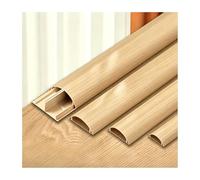 HBOOMOEM Passe Cable Sol, RevêTements de CâBles Au Sol, Conception Semi-Circulaire Ouverte, adaptée aux environnements domestiques, de Bureau, Scolaires et d'entrepôt.(Yellow Wood Grain,No. 4-1m)