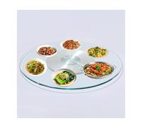 HBOOMOEM Plateau De Service Tournant Rond，Lazy Susan En Verre Trempé Pour Table，Doté De Roulements Silencieux, Il Convient Aux Banquets, Aux FêTes Et Aux RéUnions De Famille.(70CM/27.6in)