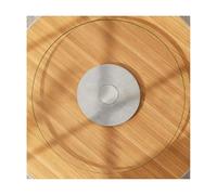 HBOOMOEM Plateau Rotatif Rond En Verre Trempé Lazy Susan，Lazy Susan En Verre Trempé Pour Table，Il Est Doté D'Une Base En Alliage D'Aluminium Et Pivote En Douceur.(D,90CM/35.4in)