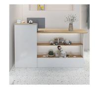 HBOOMOEM Stands De RéCeption,Comptoirs De Magasins,Comptoir Accueil Salon De Beaute,Convient Aux Comptoirs De Caisse, Aux Halls D'EntréE, Aux Salons De Beauté Et Aux Bureaux.(Wood,Left_100CM/39.4IN)