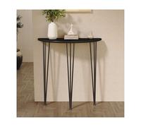 HBOOMOEM Table Console Demi-Lune en Bois，Console Ronde Moderne Demi-Lune，Doté De Pieds De Support Triangulaires en Fer, Il Convient Aux EntréEs Et Aux Couloirs.(Black,80 * 25 * 90CM)