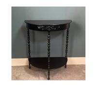 HBOOMOEM Table Console Moderne en Demi-Lune，Table D'Appoint De Couloir avec Cadre en MéTal，Style Moderne, Convenant Aux Salons, Couloirs, EntréEs, Bureaux, Etc.(Black,Twisted Legs)