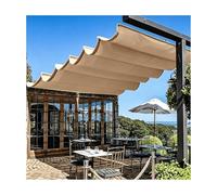 HBOOMOEM Voile d'Ombrage de Vague, RéTractable Kit de Couverture d'Ombre, Comprend Un Kit d'Installation ; Convient Aux Gazebos, Patios, Terrasses et Cours.(W:2.5m/8.2ftxL:14m/46ft)