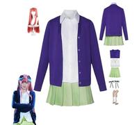 HBQC Anime cosplay costumes The Quintessential Quintuplets Nakano Nino cosplay costume complet perruque - adulte, Halloween carnaval PARTY DRESS UP set
