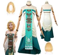 HBQC Anime Cosplay Zelda Costume Uniforme Avec Perruque - Halloween Carnaval Party, Comic Con Et Anime Convention Costume Complet Pour Adultes