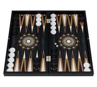 HBS GAMES Midnight Pearl Design Backgammon - Jeu de société - 48 cm - En bois - Avec pions en acrylique - Pour adultes et amis
