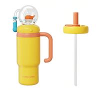 HBSAPKKA Fontaine Baleine Gourde Isotherme Acier Inoxydable 710ml - Double Bouchon Anti-Fuite Fontaine/Droit, Paille Pulvérisateur, Isolée 24h Froid 12h Chaud, Enfants & Adultes